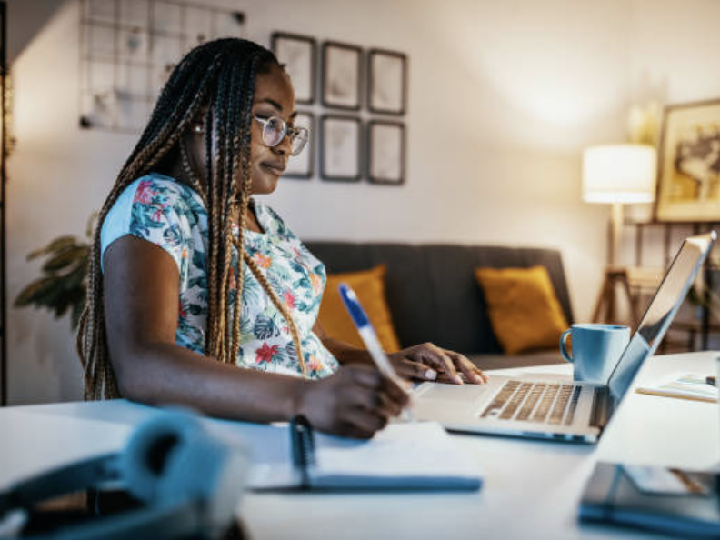 online courses for resume woman taking course